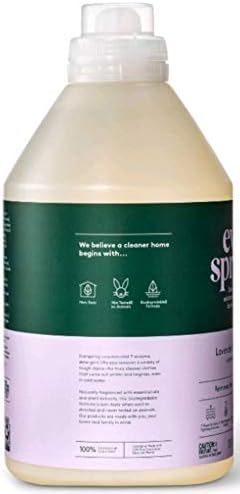 Everspring HE Laundry Detergent bottle, back view showing features