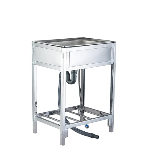 Fregadero de cocina de acero inoxidable un tazón con grifo resistente para uso comercial