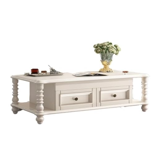 Solid Wood Coffee Table with Storage Drawers