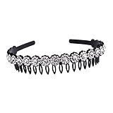 Beavorty 滑り止めヘッドバンド カチューシャ普段使い カチューシャターバン hair clip hair pin 化粧 ヘッドギア ビーズ 櫛 婦人向け ヘアアクセサリー 結晶