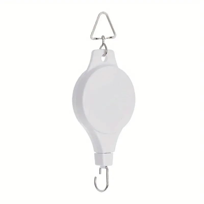 Durable Plastic Retractable Plant Hanger Hook Pulley, Wall-Mounted, Easy-Install, Casual Style Gardening Accessory for Flower Pots, Bird Feeders (White)-image-45