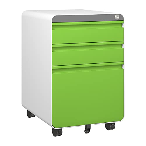 Dripex Metall Rollcontainer Stahl Rollcontainer mit 3 Schubladen und...