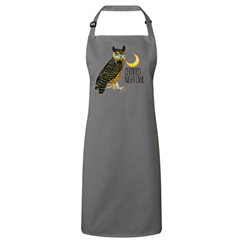 Tablier cuisine gris anti-taches illustration oiseau vintage