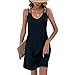 Produktbild Hanaoops Sommerkleid Damen Knielang Ärmellos Sommer Kleider Spaghetti Trägerkleid Strandkleid Sexy Elegant Kleid Freizeitkleid Swing Trägerkleid