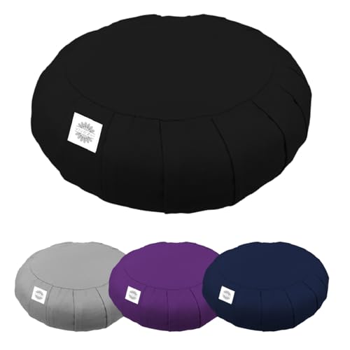 Vivezen - Pouf, zafu, coussin de méditation, yoga - Rond - 38 x 38 x 13 cm - Plusieurs coloris