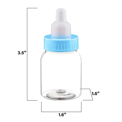 MT Products Blue Baby Bottles for Baby Shower - 3.5 inches Tall - (48 Pieces) Baby Shower Favors for Parties, Games or Decorations - (Including The Cover)