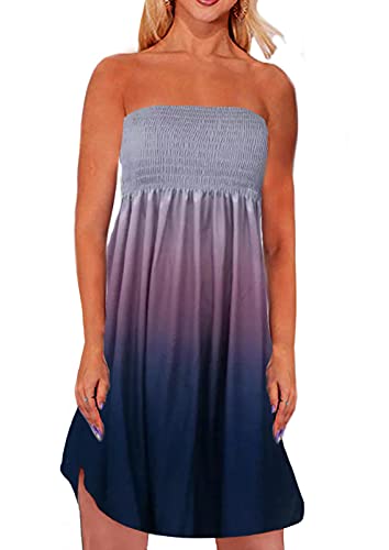 Zyyfly Tube Top Dress Women Beach Dresses Sundresses Casual Strapless Dress For Women Summer 2023 Vacation #TOP6