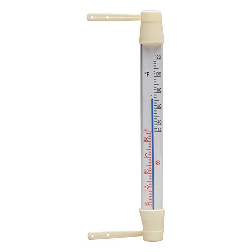 Hokco Outdoor Window Frame Thermometer 8 Inch Tall White Plastic #TOP29