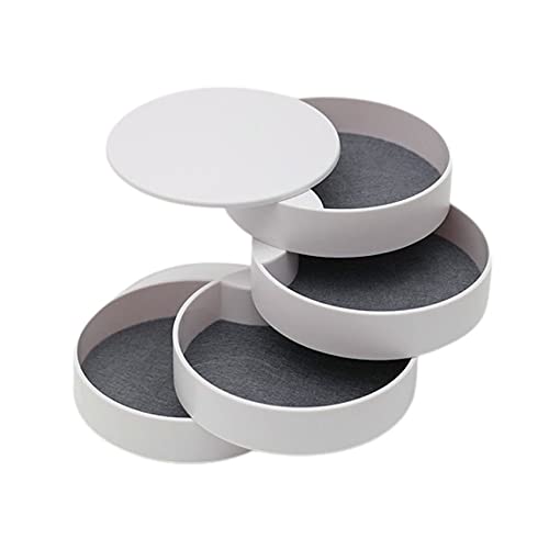 Tatoonly Schmuckkasten Organizer Damen 4 Ebenen Drehbare Schmuckaufbewahrung für Ringe Ohrringe Halsketten Geburtstagsgeschenk Cover