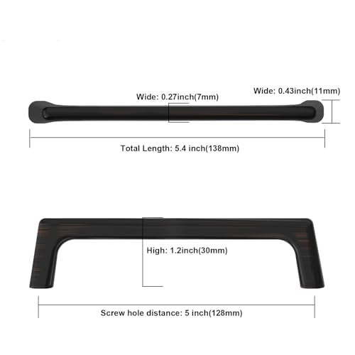 Image of 9BUILD 10 Pack Oil Rubbed Bronze Cabinet Pulls 5 Inch Kitchen Handles for Cabinets and Drawers - Hardware Cupboard Handles Bronze Pulls