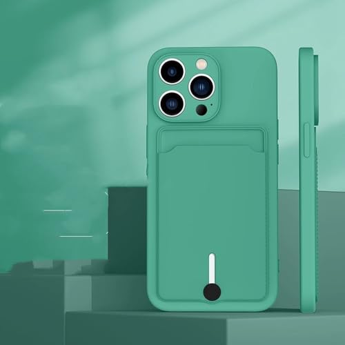 Étui iPhone 12 Mini avec porte-carte en silicone souple vert