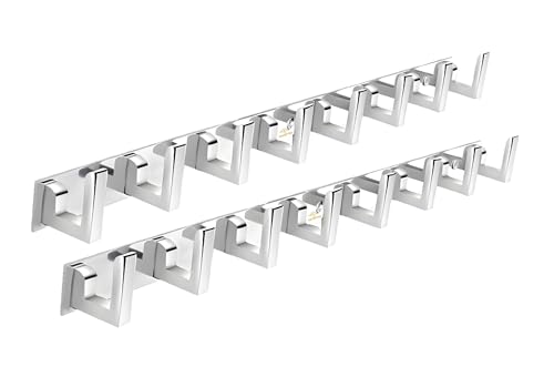 Image of Heavy Duty L Type Stainless Steel Cloth Hanger Suitable for Bathroom Bedroom Kitchen Wall Hook Rail Hanging Scarf Coat Keys Tie, Towel, Robe Hanger (Pack of 2, 8 Pin CP)