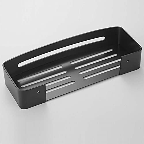 Estantes de baño montados en la pared de aluminio negro de 2 capas 5