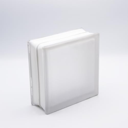  5 pezzi FUCHS vetromattone riva bianco satinato un lato (vetro opalino) 19x19x8 cm