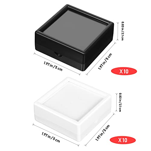 Boîte à bijoux carrée transparente VANZACK en plastique avec éponge - 3