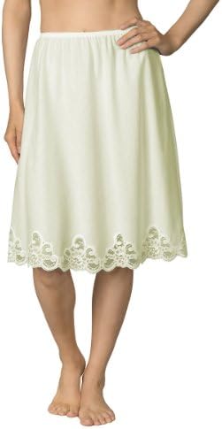 Velrose Cotton Batiste 23" Half Slip (4537), Ivory, 1X