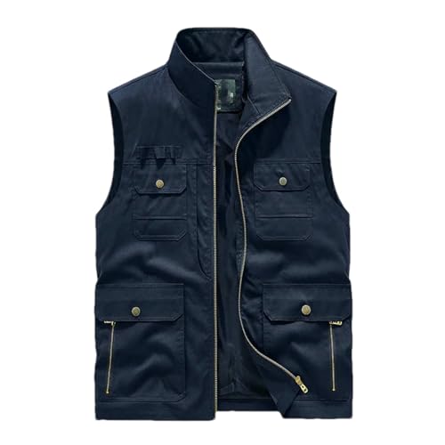 Chaleco de trabajo para hombre multi-bolsillos cuello alto BK001 M 4