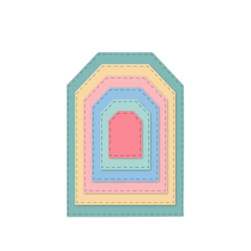 Craftelier - Set de Mini Troqueles Esenciales para Creaciones de Scrapbooking, Manualidades y Tarjetería | Forma de Etiquetas - Tamaño Aproximado entre 2,70 x 2,00 cm y 9,50 x 6,70 cm