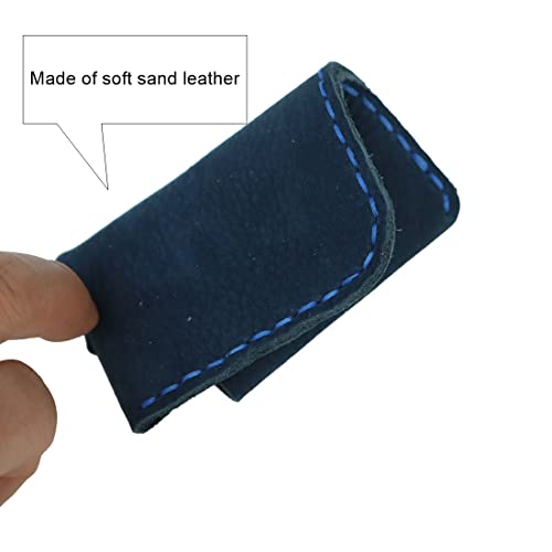 Handmade ultra-thin soft cowhide abrasive leather card set wallet front pocket card case4