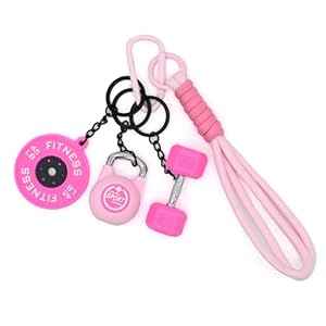 Dumbbell Keychain set Silicone Gym Keychain with Metal Handle Motivational Girl Gym Accessories Fitness Gifts