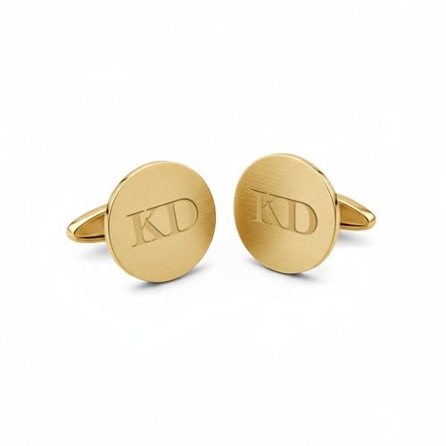 Mancuernillas de oro para boda personalizadas para hombre miniatura 7