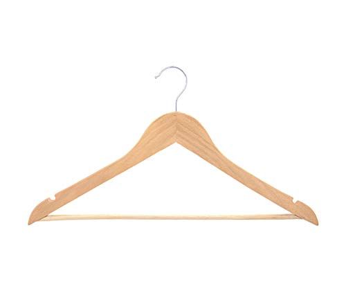 Cabide De Madeira Marfim Gancho Cromado 20 un