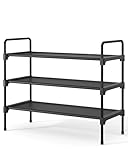 Kitsure Shoe Rack for Closet, Sturdy Shoe Storage for Entryway, Space-Saving Shoe Rack Small and Shoe Shelf, 27.6' Wide, Black