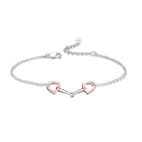 YFN Bracelet cheval en argent sterling avec mors - Cadeau pour les amateurs de chevaux - Pour femme