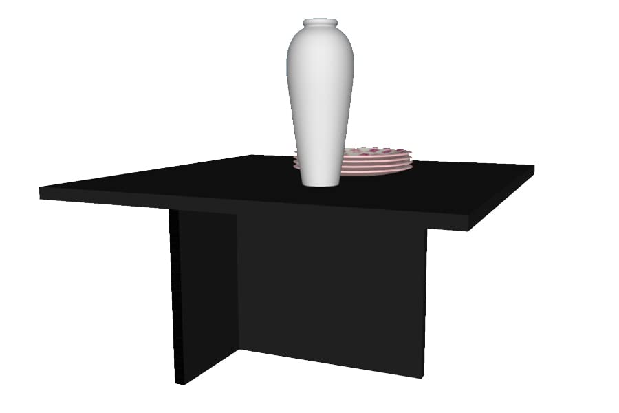 Heera Moti T Coffee Table/Center Table/Sofa Table (Black, Engineered Wood)