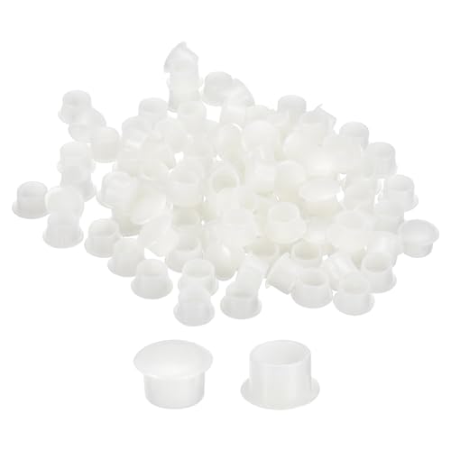 Image of uxcell 150Pcs Screw Hole Plugs, 10mm(3 /8 inch) Dia Plastic Round Button Plugs Snap in Locking Hole Covers Flush Type Caps for Furniture Cabinet, Transparent