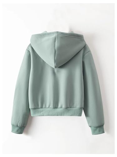 SweatyRocks Girl's Letter Print Zip Up Hoodie Long Sleeve Casual Thermal Sweatshirt Jackets2