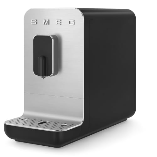 Image of Smeg Automatic Coffee Machine, Original Italian Brand, Patented Smeg Black color, One-touch Espresso Maker, 8+ Recipe options, Smart Touch Control, 19 Bar Pressure, Direct Bean to Cup, BCC11BLMEU