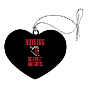 Rutgers University Scarlet Knights Heart Love Wood Christmas Tree Holiday Ornament