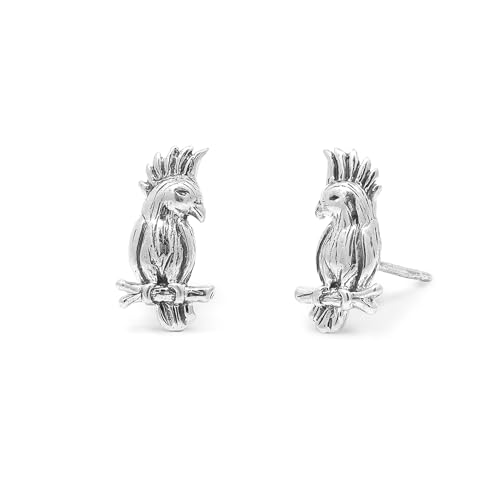 Boma Jewelry Sterling Silver Cockatiel Bird Stud Earrings