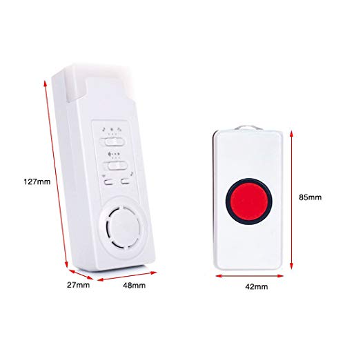 FUNRUI Home Safety Patient Alert Alarm System Wireless Alarm Emergency Call Button Elderly Monitor Caregiver Personal Pager for Elderly Kids, 2 in 1