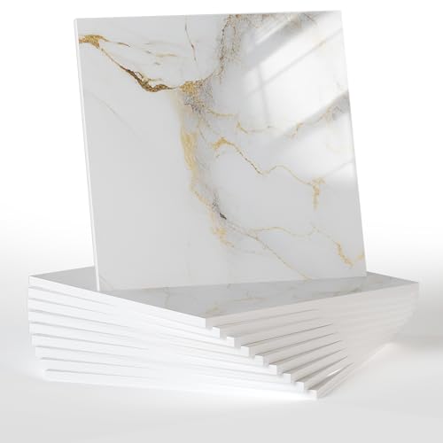 10pcs Marble Peel and Stick Backsplash Waterproof Wall Panels, Self