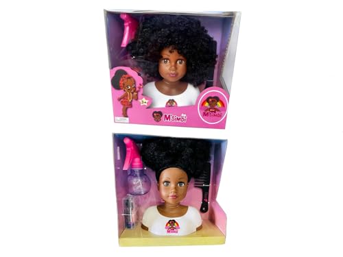 Muñeco Cabeza Africana con Accesorios para Peinar miniatura 3