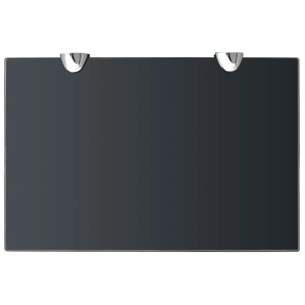 FIRBNUS 30x20x0,8 cm 2 Stück Wandregal Glas Schwarz Schwebende Regale für Bücher Bad Regal Ablagen Regal Glas Schwebend für Wohnzimmer Badezimmer Gehärtetes Sicherheitsglas Glasplatte Tisch