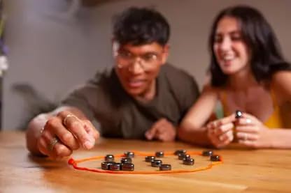 Image of Magnetic Strategy Board Game (24 Pcs) for Kids (6+) & Adults | Fun Family Game with Magnets & Lanyard Rope | Brain Boosting Logic & Reflex Challenge | Travel & Party Game for All Ages
