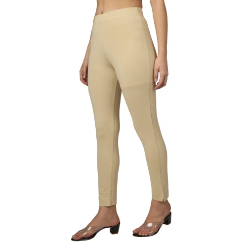 Image of ON&ON Women's Cotton Stretchable Slim Fit Straight Pants Trouser for Casual Wear and Office Wear