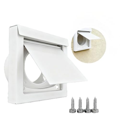 CulinaryEdge Magnetic Dryer Wall Vent Cover Outside Exterior 4 Inch Bathroom Exhaust Fan Hood Duct Vent Kit Cover OutdoorWhite
