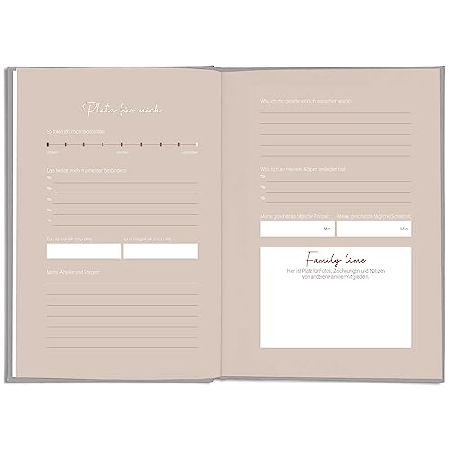 LEAF & GOLD® Edles Babyalbum für das erste Jahr I Baby Geschenk zur Geburt für Junge oder Mädchen I Babybuch mit goldener Folienprägung