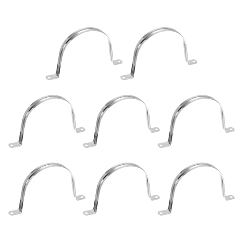 QUARKZMAN 8 colliers de 110 mm (4-21/64), Colliers en acier inoxydable 304 gainés isolants avec coussinet, collier en U à 2 trous pour lignes, tuyaux, câbles et conduites, couleur argentée