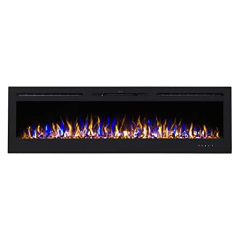 2022 NEW PREMIUM PRODUCT TruFlame 72inch Black Wall Mounted Electric Fire with 3 colour Flames and can be inserted (Pebbles, Logs and Crystals) Cover