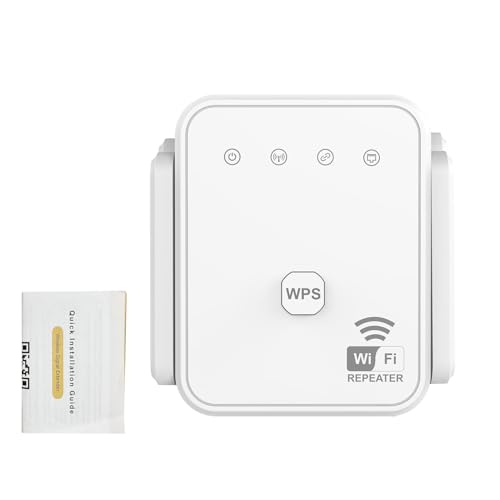 Jectse Extensor de Señal WiFi, Amplificador de Internet de 300 Mbps con 4 Antenas de Alta Ganancia para Cobertura de Habitaciones Grandes en la Oficina en Casa (Enchufe de la UE)