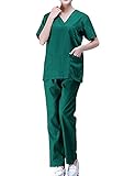 Lavar a mano con agua fría THEE Uniforme Médico Ropa Quirúrgica de Manga Corta Bata Médico Laboratorio Enfermera Sanitaria Unisex