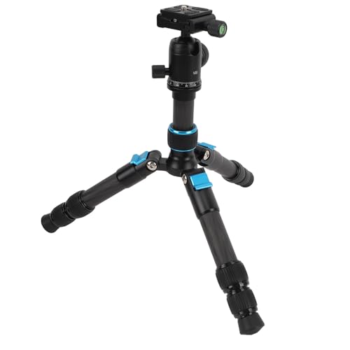 Mini Treppiede per Fotocamera Allungabile in Fibra di Carbonio con Viti da di Pollice e Testa a Sfera a 360° per Piastra QR Arca Livella a Bolla da