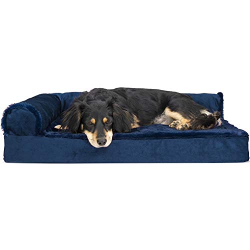 Furhaven Pet Dog Bed | Deluxe Orthopedic Plush Faux Fur & Velvet L