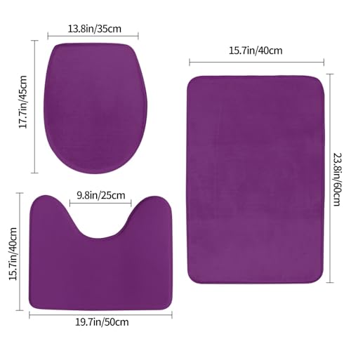 Tapis de salle de bain antidérapants violets pour une douche moderne - 3