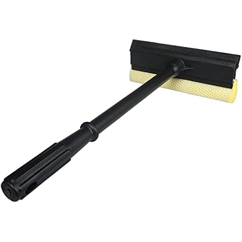 MULING Window Squeegee Cleaning Tool 2 in 1 Window Cleaning Car Squeegee Windshield Cleaning Sponge and Rubber Squeegee,Yellow Cover